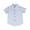 thumbnail image 5 of Striped Tshirts for Children Button Down Collared Shirts Short Sleeve Summer Casual Tops Loose Fit Fashion Versatile Top Blue 140, 5 of 5