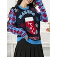 thumbnail image 3 of SUNSIOM Chandails de Noël pour Femmes, Manches Longues, Col Rond, Bas Brodés, Pull Ample en Tricot, 3 of 6
