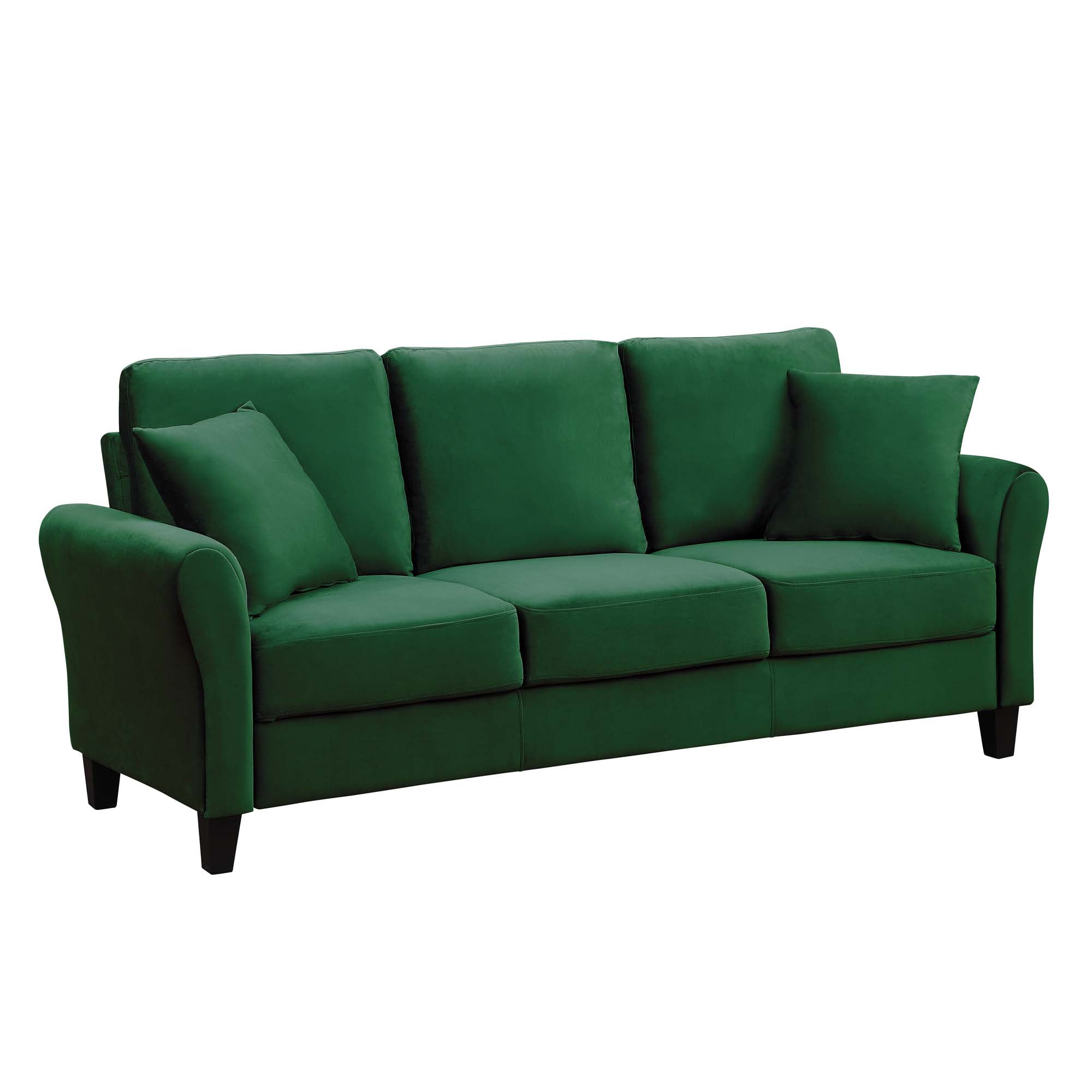 Aukfa 78.4" 3-Seater Sofa, Contemporary Upholstered Sofa Couch for Living Room, Velvet - Green