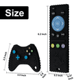 thumbnail image 4 of Baby Teething Toys, 2 Pcs Silicone Teething Toys for 3-6 month 6-12 Months - Sensory Toy Chew Toys Educational Toys for Toddler, Remote Control and Game Controller Teething Toys Set  - Black, 4 of 6