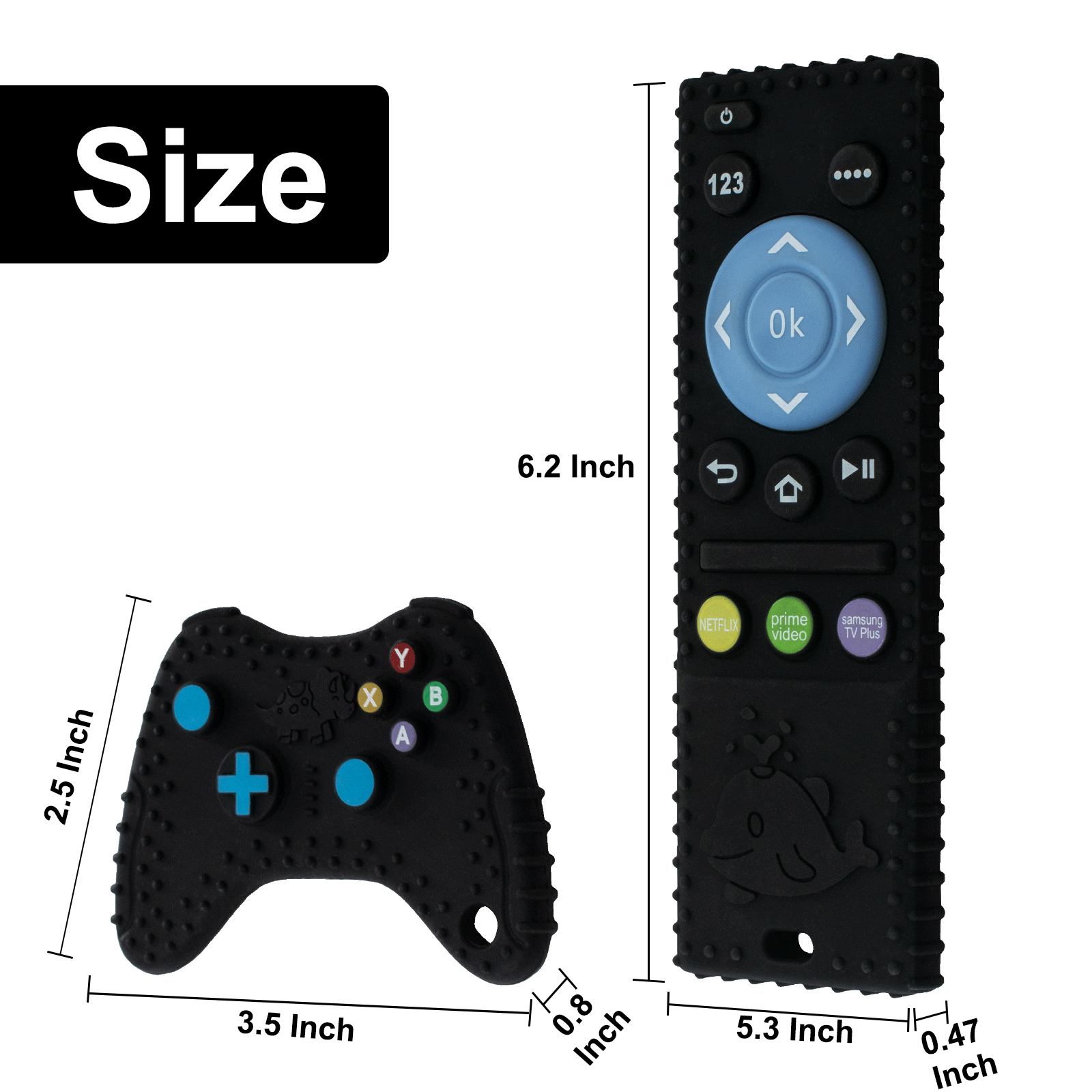 Oulastool Silicone Teething Toys, 2 Pack, Black photo 4
