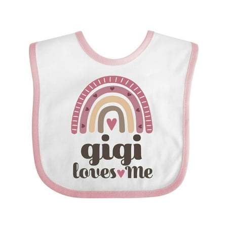 

Inktastic Gigi Loves Me Boho Rainbow Gift Baby Girl Bib