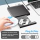 thumbnail image 3 of Unidad externa de CD DVD ROOFULL USB 3.0 y USB-C con lector de tarjetas SD, 3 of 7