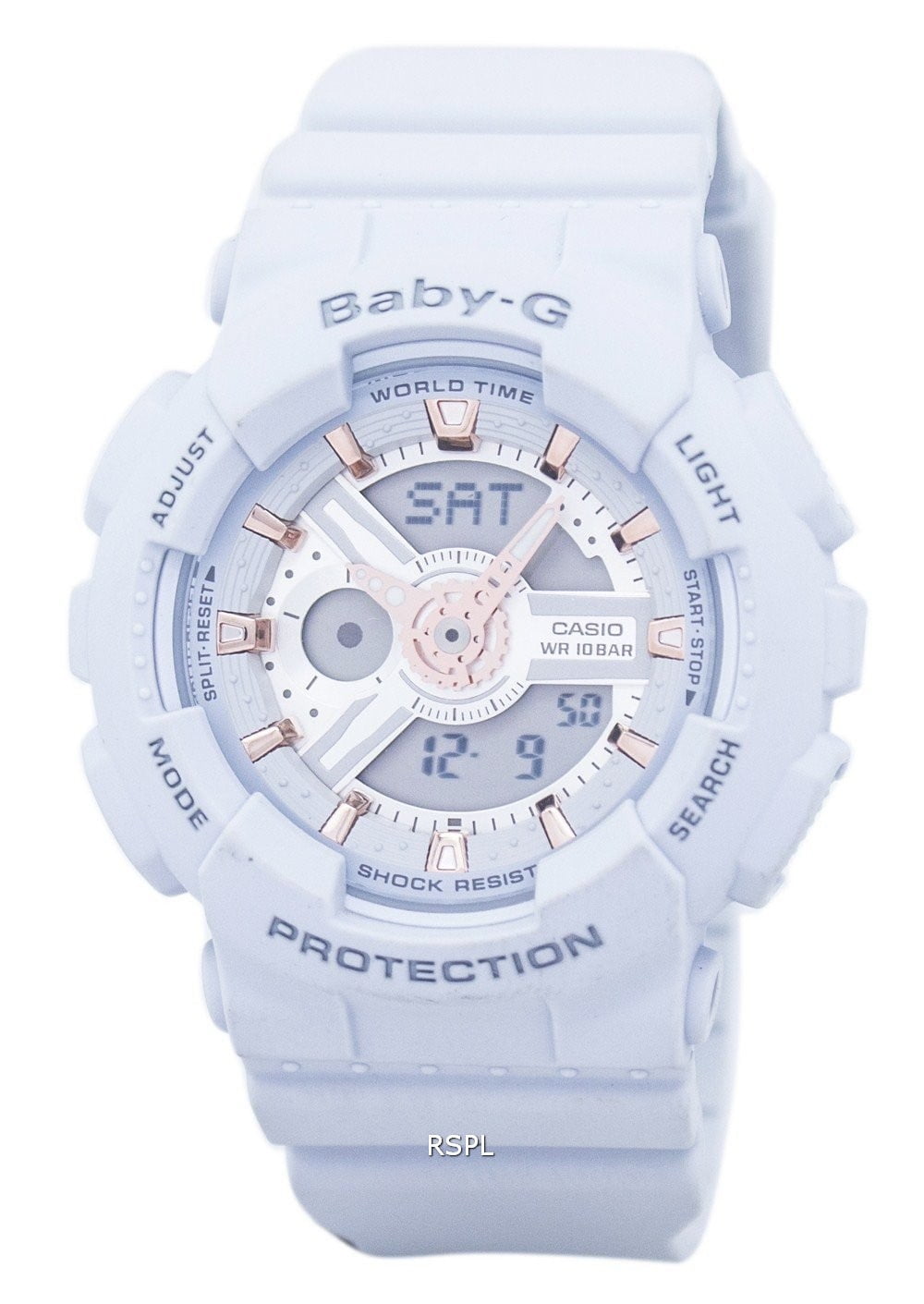 light blue baby g shock watch
