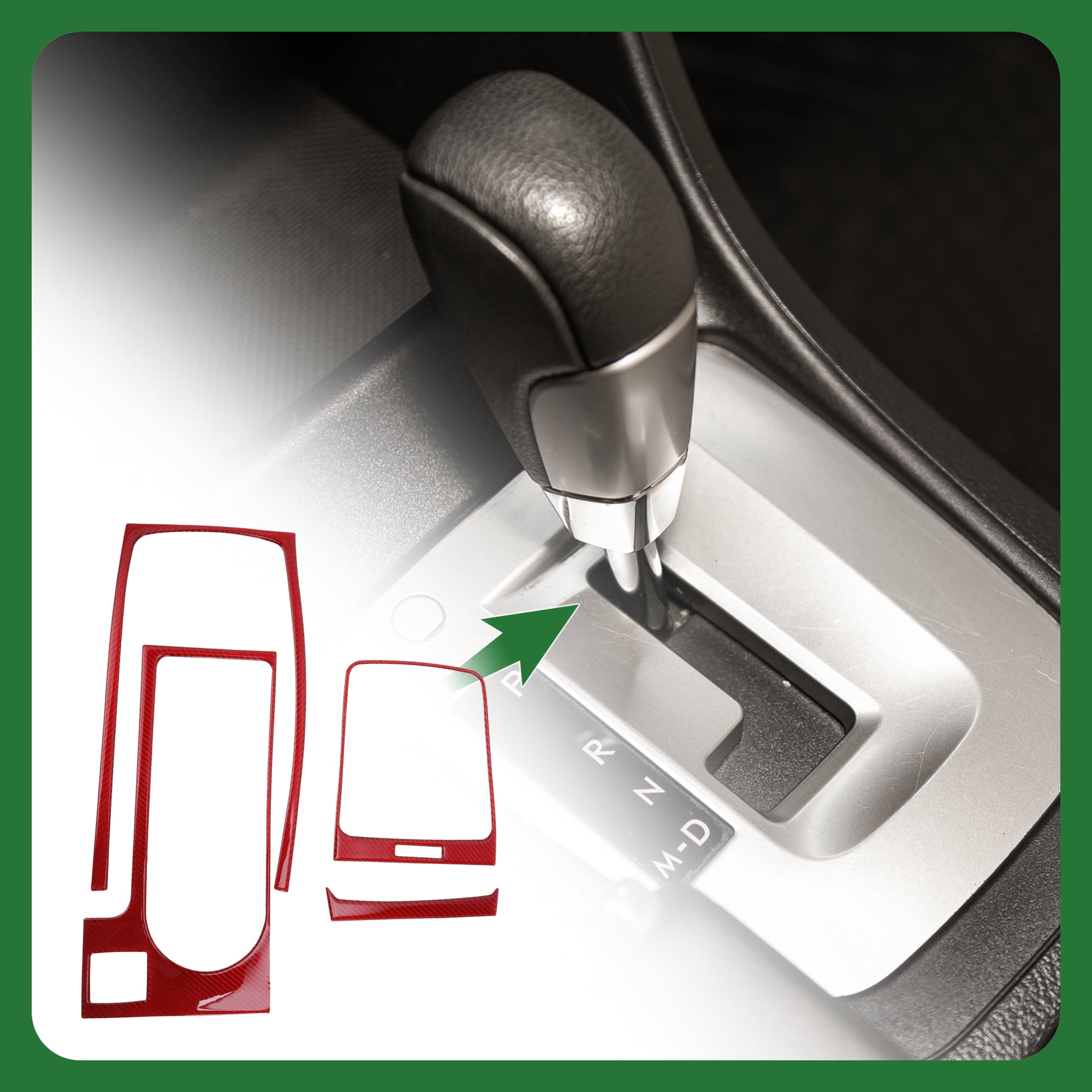Unique Bargains Central Control Gear Shift Panel Trim Cover for Subaru WRX Saloon 2015-2021 Gear Shift Control Anti-Scratch Panel Sticker Red Full Coverage Trim