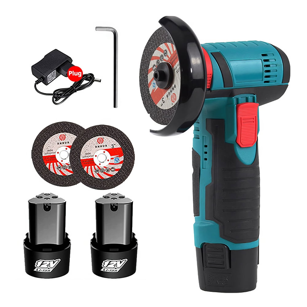 Vtin Cordless Angle Grinder, 12V Battery Mini Brushless Power Motor 19500rpm Angle Grinder for Metal Wood Polishing, Thin Steel, Hand Cut Off Electric Grinding Tool