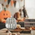 thumbnail image 4 of Starry Night Glass Pumpkins - Illuminated LED Fall Decor with Auto Timer - Sparkling Halloween & Thanksgiving Centerpiece for Bedroom, Mantel, or Entryway, 4 of 5