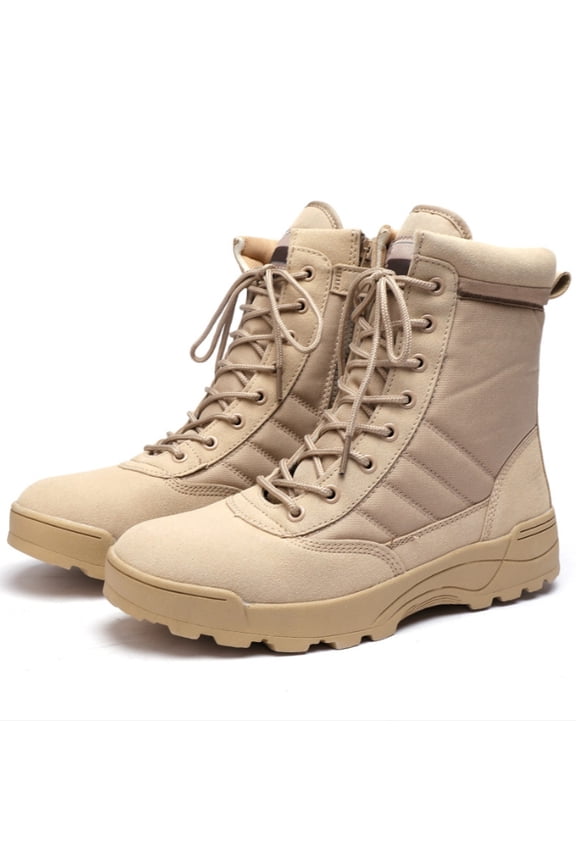 Unisex Tactical Combat Boots for Training, Outdoor Camping, Hiking - Durable, Wear - Resistant Rubber Sole, Available in Sand and Black Colors