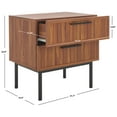 thumbnail image 3 of SAFAVIEH Axelle Modern 2 Drawer Nightstand,Walnut/Black, 3 of 14