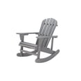 thumbnail image 3 of Adirondack Rocking Chair Solid Wood Chairs Finish Outdoor Furniture for Patio, Backyard, Garden - Gray 16837, 3 of 6