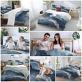 thumbnail image 6 of Navy Blue Marble Bedding 3 Piece Duvet Cover Set Full Size, Modern Ink Painted Artwork Soft Microfiber Comforter Cover with Zipper Closure & Pillowcases, Wrinkle & FadeResistant Quilt Cover, 6 of 9
