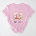 thumbnail image 1 of UPPADA Easter Femmes Oeufs Imprimé T-Shirts Heureux Easter Graphique Bunny Lapin Mignon T-Shirts Manches Courtes Décontracté Col Rond T-Shirts Été Basique Coupe Régulière Chemises Rose,G, 1 of 5