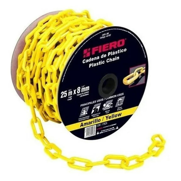 Cadena Plastica 8 Mm X 25 Mt Amarilla Fiero 44182 Fiero CAPL-8M