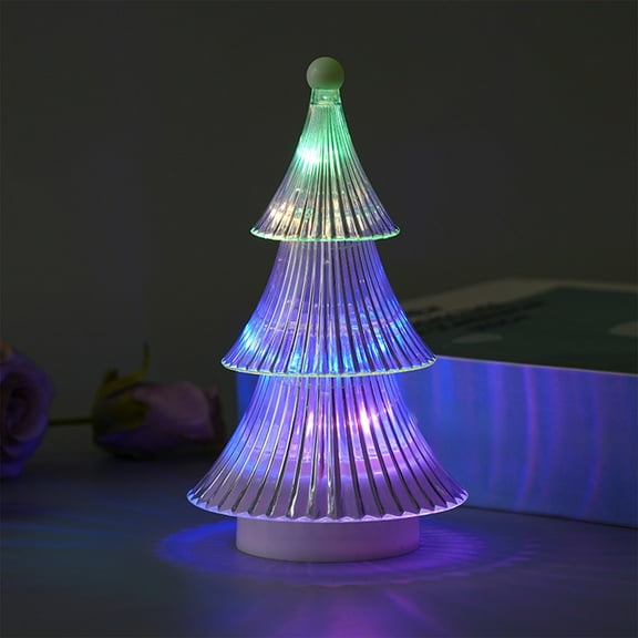 IFnwsv Christmas Tree Night Light Crystal Christmas Tree Mini Light up Tree Lighted Christmas Decorations Table Centerpieces Tabletop Figurine Festival Desktop Decor for Bedroom Table