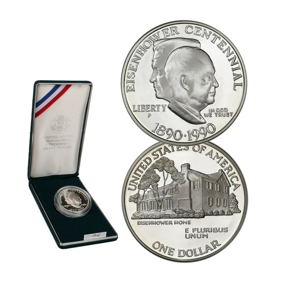 1990 Eisenhower Centennial Commemorative Proof Silver Dollar