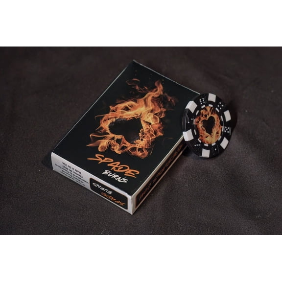 Spade Burns Golf Game Playing Card Deck - Includes Drink Coozy, Poker Chip Coin and Hard Case