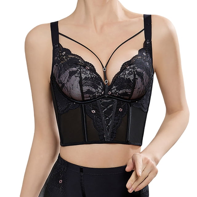 Lace Design Shapewear Bra for Everyday Comfort and Support with Wide Band Side Support Sagging Reduction Push Up Enhancement Plus Thick Cup