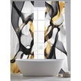 thumbnail image 5 of Black Gold Line Sheer Curtains for Living Room Bedroom, Light-filtering Sheer Curtain, Street Art Rod Pocket Voile Window Treatment Drapes, 52’’Wx108’’L, 2 Panels Set, 5 of 7