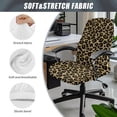 thumbnail image 5 of Renewold Leopard Print Khaki Office Computer Chair Cover Non-slip Decorative Boss Rotating Office Chair Cover Desk Computer Chair Cover with Elastic Bottom, L, 5 of 7