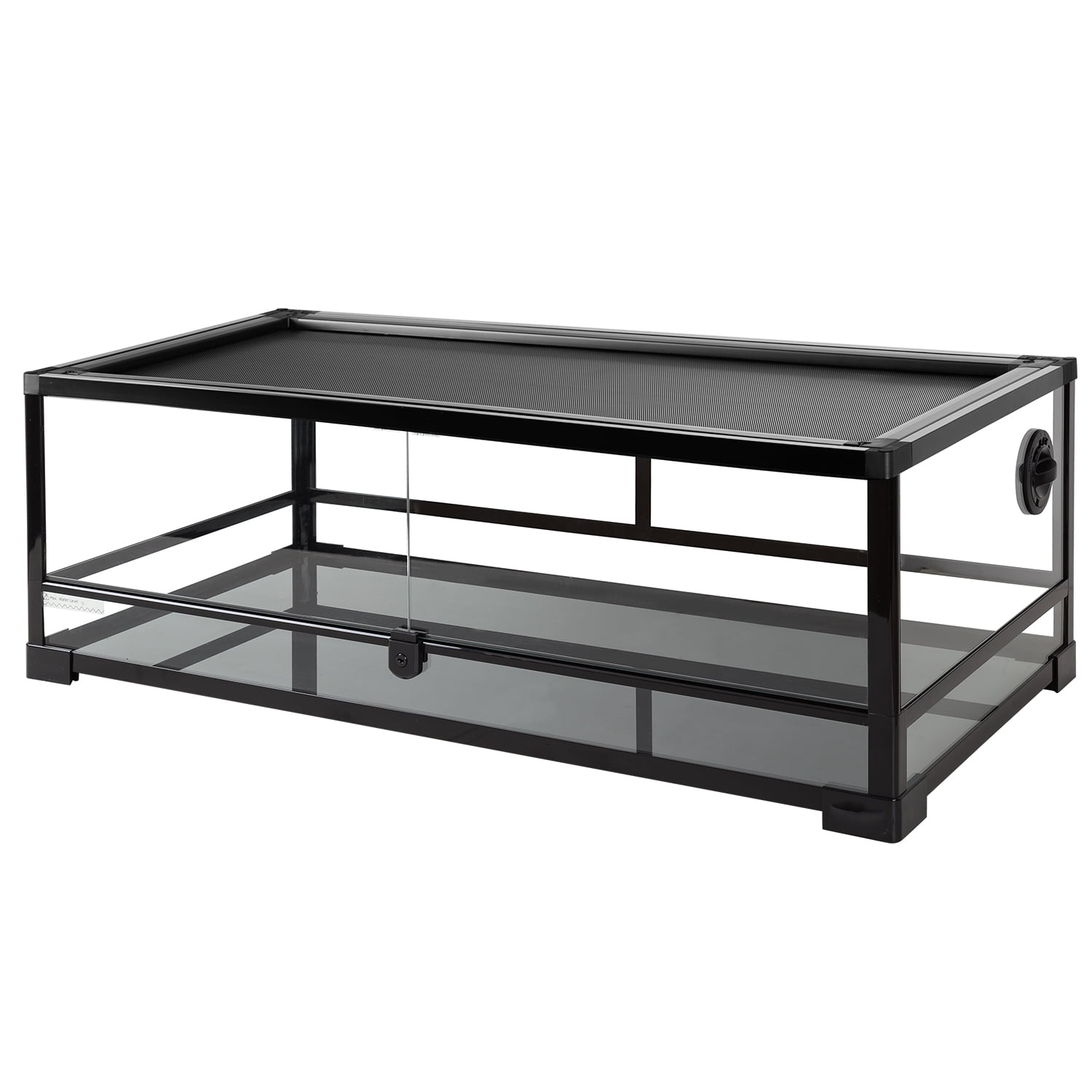 OiiBO 36" x 18"x 12.6" Tempered Glass Reptile Terrarium, 35 gallon Black Terrarium