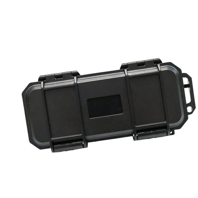 Caja de herramientas de uso diario, ligera, resistente al polvo, de 17,6 x 8,5 cm, portátil, con esponja de espuma incorporada, resistente al agua, Negro