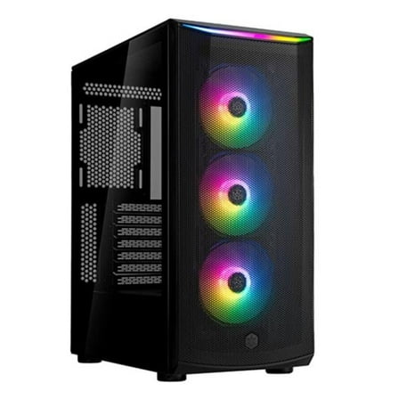 Fara 512Z High Airflow ATX Mid-Tower Chassis with Dual Radiator Support & ARGB Lighting, Black