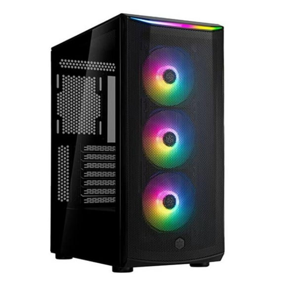 Fara 512Z High Airflow ATX Mid-Tower Chassis with Dual Radiator Support & ARGB Lighting, Black