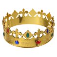 thumbnail image 2 of Corona de rey real para Halloween, cosplay, fiesta, tocado, disfraz, corona de rey para mascarada, cumpleaños y renacimiento., 2 of 7