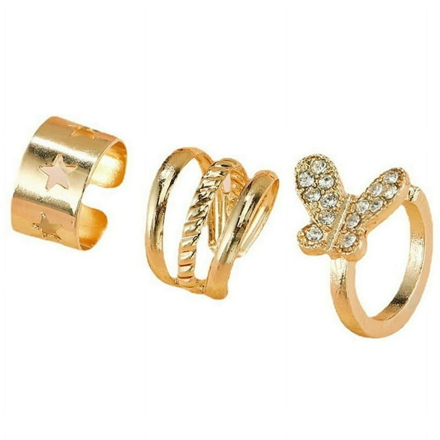 Woman Earrings Dainty Cute 3PCS Non-Piercing Ear Clip Earrings Ear Cuff Earrings