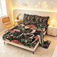 thumbnail image 2 of Homewish Rustic Mushrooms Bed Sheets,Boho Exotic Fungus Plant Full Size Sheets,Red Green,4-Piece,1 Flat Sheet, 1 Fitted Sheet and 2 Pillowcases, 2 of 6