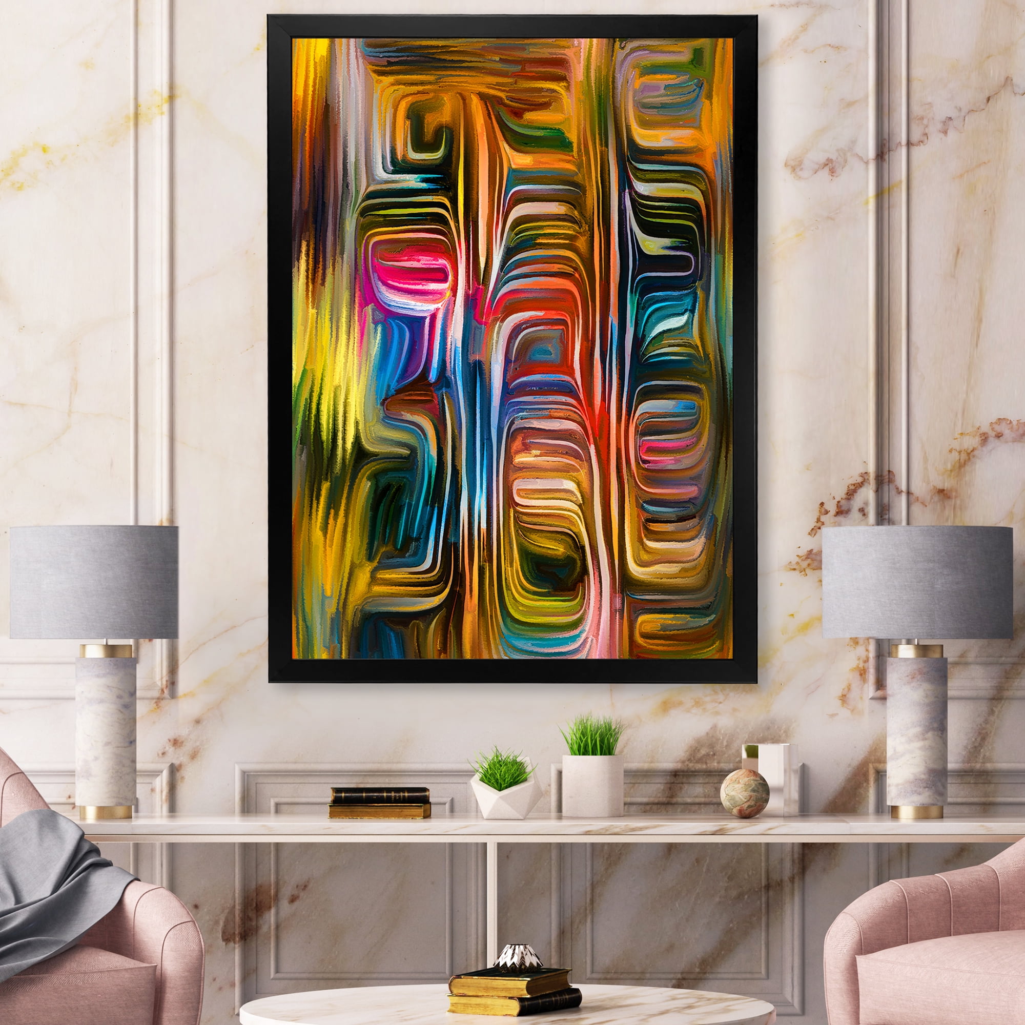 Designart 'Colour Spiral Fusion II' Modern Framed Art Print