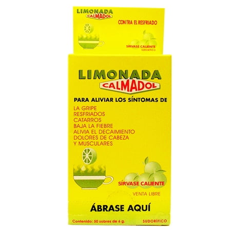 Calmadol Lime Pain Reliever 100 Envelopes - Calmante en Sobres Sabor Limon (Pack of 18)