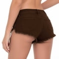 thumbnail image 3 of QQZ Low Rise Denim Shorts Women, Side Lace Up Frayed Raw Hem Micro Womens Denim Shorts for Beach, Concert and Street Outings, 3 of 4