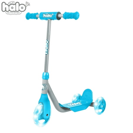 HALO Rise Above jr. 3 Wheel Scooter - Blue - Designed for All Users (Unisex) -Self Balancing! Super Bright Light-up Wheels!