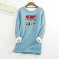 thumbnail image 1 of Birdeem Hauts de Noël pour Femmes Col Rond Épais en Peluche Manches Longues, 1 of 1
