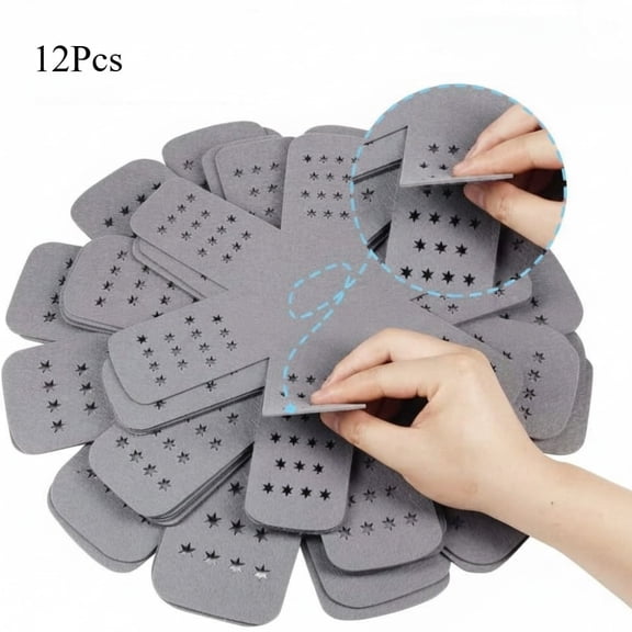 Pot Pan Protectors, Larger & Thicker Pads with Star Pattern, Set of 12, 3 Assorted Sizes, Gray Non-Scratch Cookware Separator for Stacking & Protecti