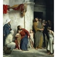 thumbnail image 3 of Carl Bloch 12x13 Black Modern Framed Museum Art Print Titled - Christ and the Children, 3 of 5