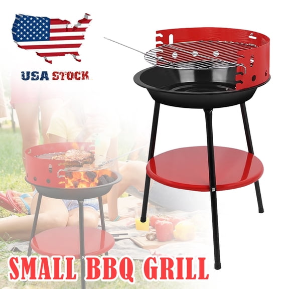 Linsen-outdoors Portable Charcoal Grills For Backyard & Camping Small BBQ Grill Outdoor Activity Red
