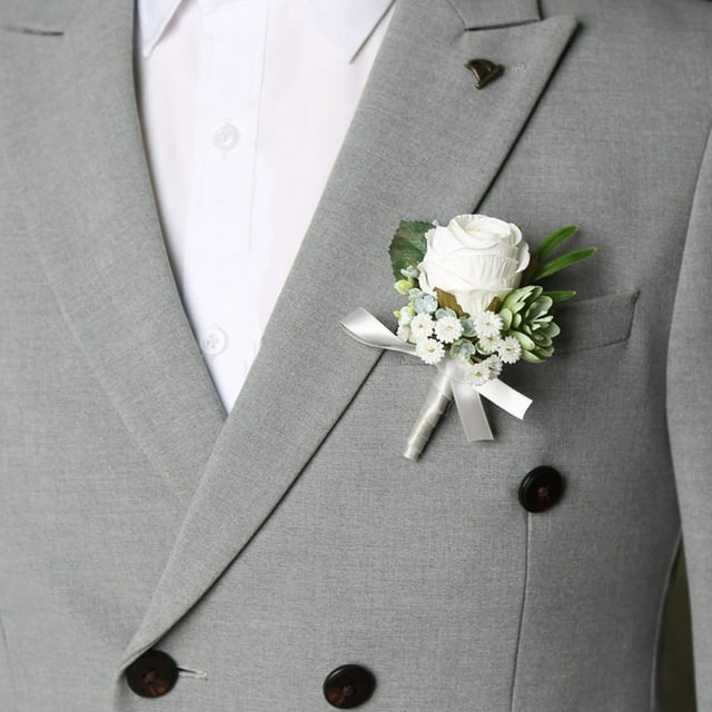 Xiao Hua 2 alfileres de boutonniere para novios y padrinos de boda, estilo B
