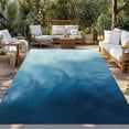 thumbnail image 2 of Blue Ombre Outdoor Rug for Patio/Deck/Porch, Non-Slip Large Area Rug 4 x 6 Ft, Coastal Beach Modern Abstract Art Indoor Outdoor Rugs Washable Area Rugs, Reversible Camping Rug Carpet Runner, 2 of 8