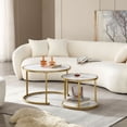 thumbnail image 2 of Semiocthome Modern Coffee Tables,Nesting End Table Set of 2,Wood Top Side Table for Living Room,White, 2 of 12