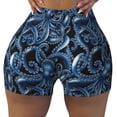 thumbnail image 2 of Daiia Octopus Pattern Women's Workout Shorts Biker Shorts - High Waisted Workout Spandex Tummy Control Gym Running Yoga Shorts-Medium, 2 of 8