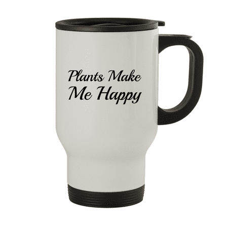 

Plants Make Me Happy - 14oz Stainless Steel Travel Mug White