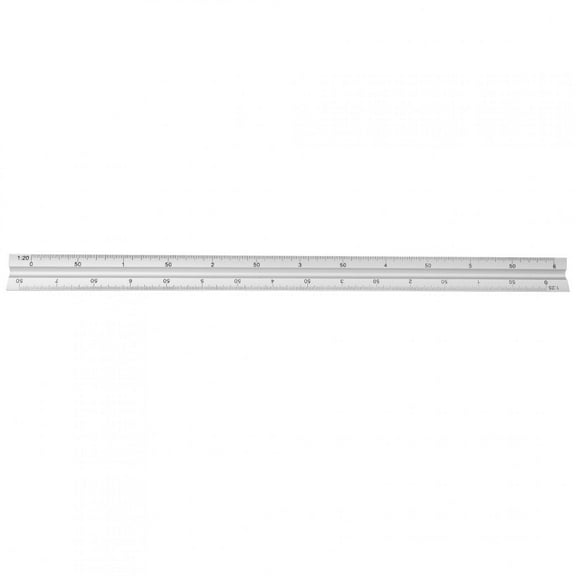Triangular Scale Ruler Aluminum Alloy Multifunctional Engineering Measuring Aerospace 30cm Three Pronged Drawing Design for Architects Draftsmen Engineers Teachers Students