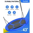 thumbnail image 6 of MIHOVER Sturdy & Comfortable 43 Inch Saucer Tree Swing Flying Indoor Outdoor Play Set Swing for Kids - Blue, 6 of 8