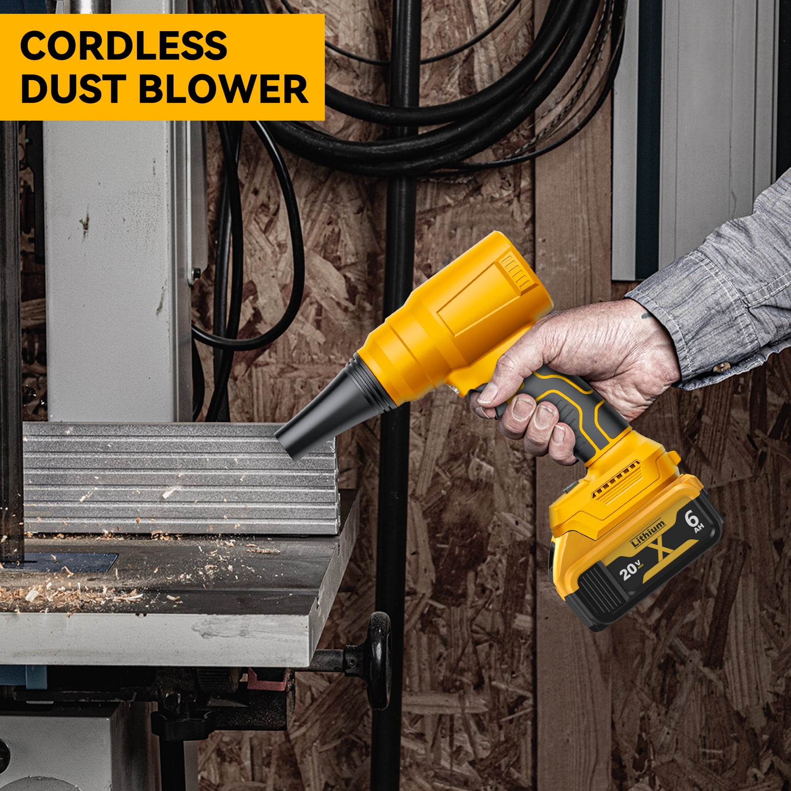 Electric Cordless Leaf Blower Dust Blower for DEWALT 20V Battery （Tool only）140000 RPM Brushless High-Speed Motor Handheld Jet Fan Air Blower for Patio Cleaning Lawn Care,Blowing Leaves and Dust
