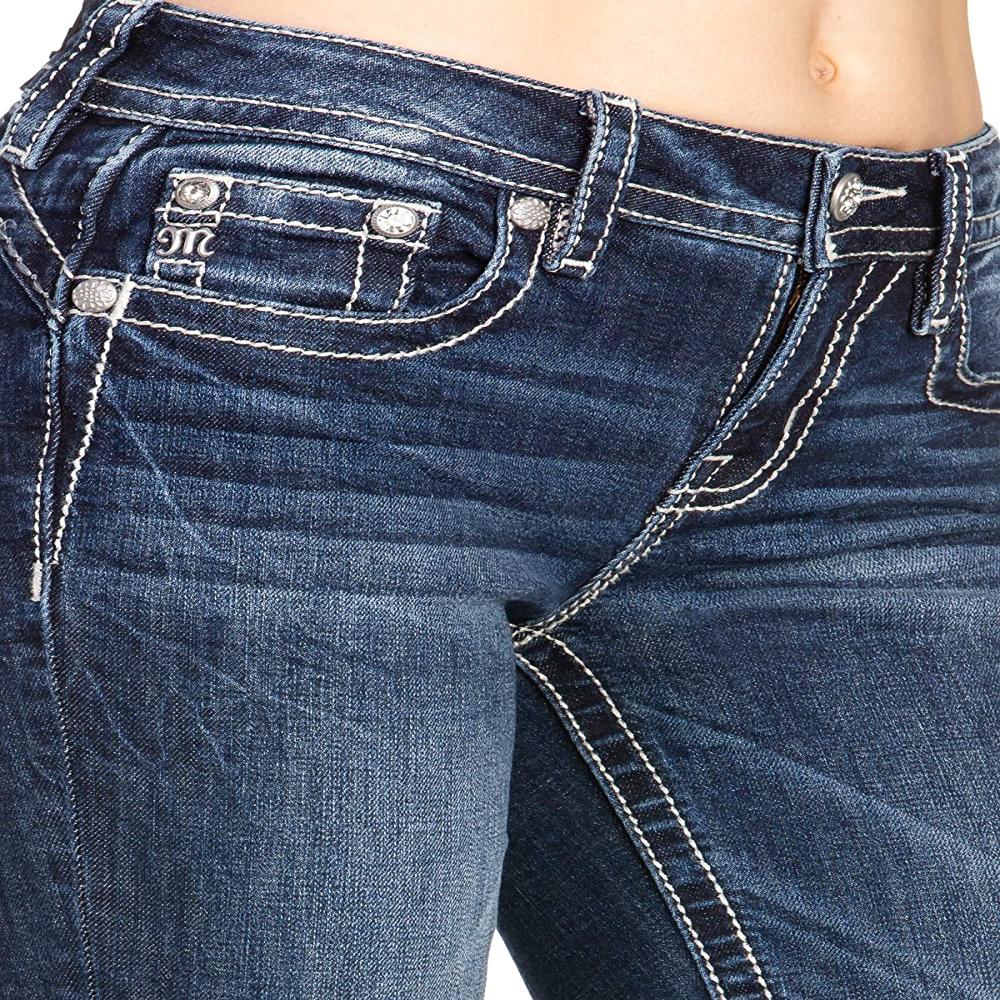 Miss Me Women's Mid-Rise Boot Cut Jeans 