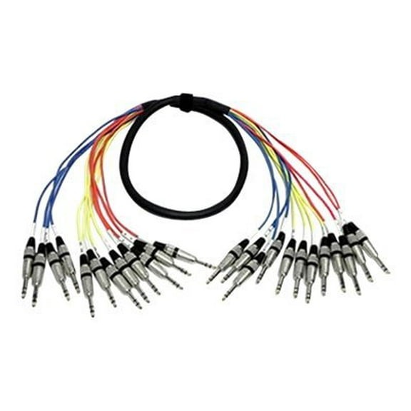 Seismic Audio Audio TRS 1/4" Pro Fantail Snake Cable - 4, 8, 12, 16, 24 Channel - 5' to 25' - SASRT-Series