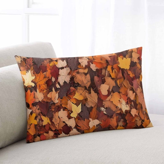 Maple Leaf Autumn Queen Size Pillow Cover, Pillowcase Protectors with Zipper, Breathable Decorative Throw Pillow Case Cover, Farmhouse Fall Botanical Leaves Pillow Shams for Couch Sofa 20x30Inch