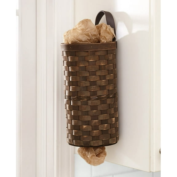 Decorative Grocery Plastic Bag Dispenser - Woven Design
